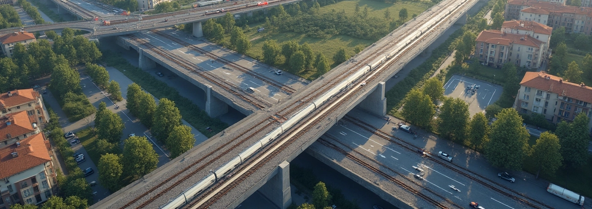 La rete ferroviaria collega città e paesaggi in modo efficiente